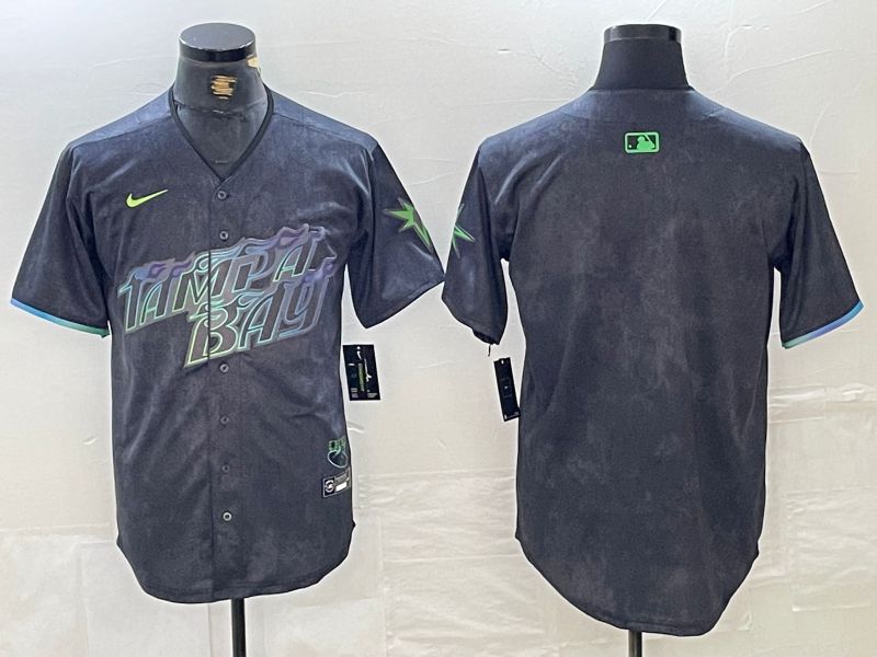 Men Tampa Bay Rays Blank Nike MLB Limited City Connect Black 2024 Jersey style 1->->MLB Jersey
